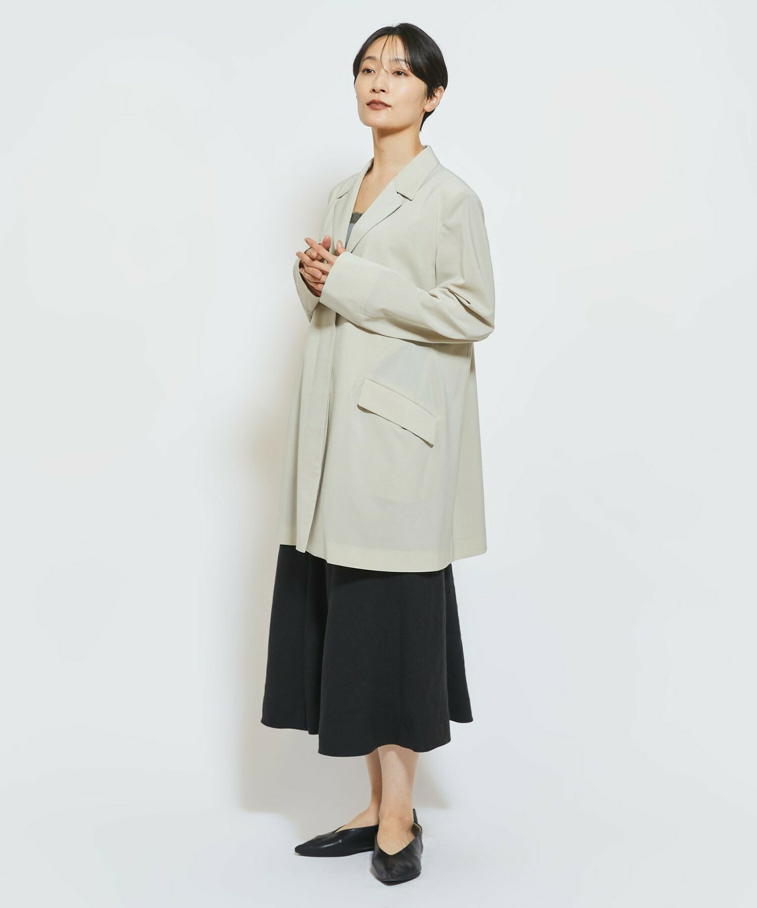 【MOGA Collection】MOGA Collection Cu/Pメランジロングジャケット 詳細画像 ブラック 8