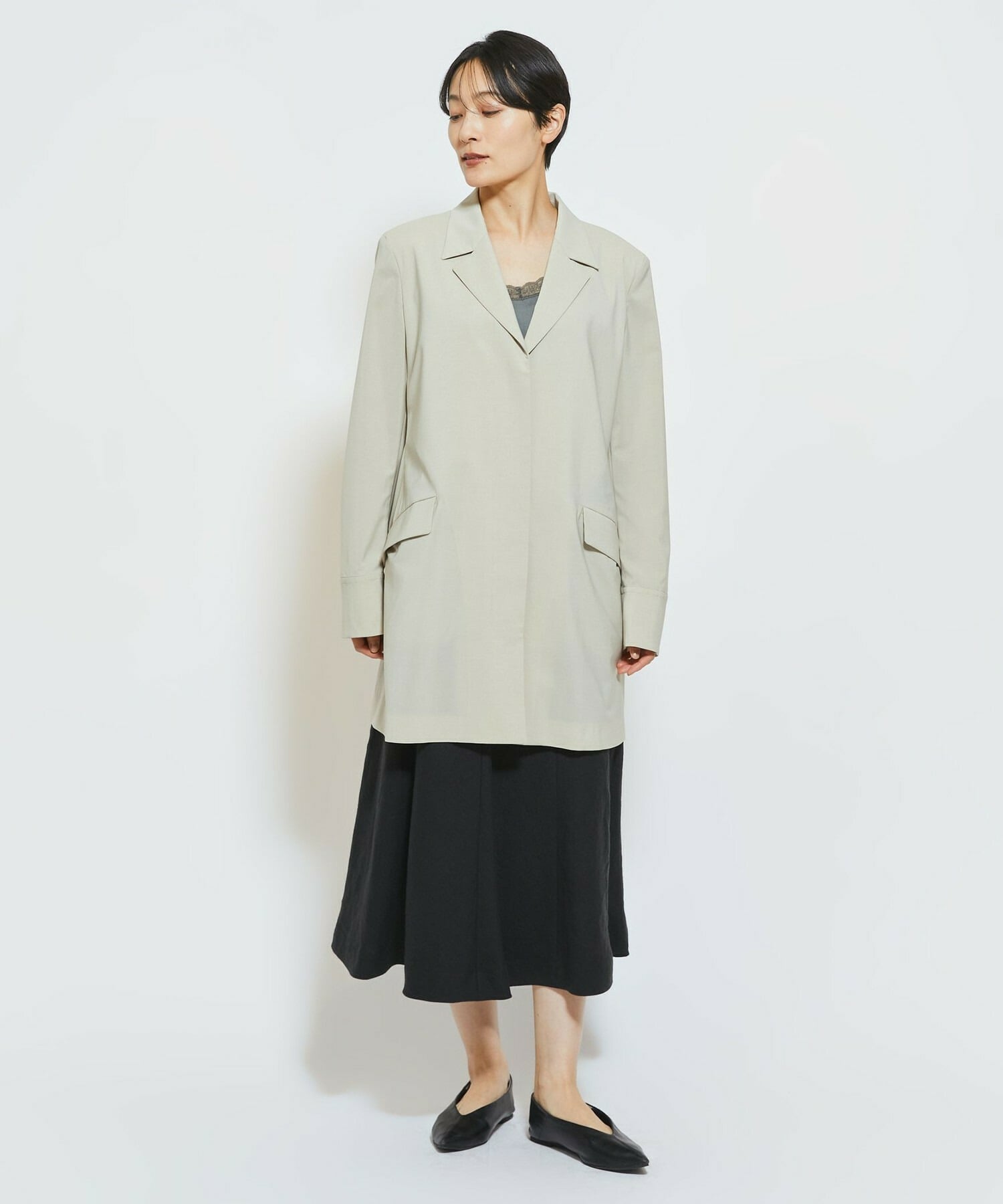 【MOGA Collection】MOGA Collection Cu/Pメランジロングジャケット 詳細画像 ブラック 9