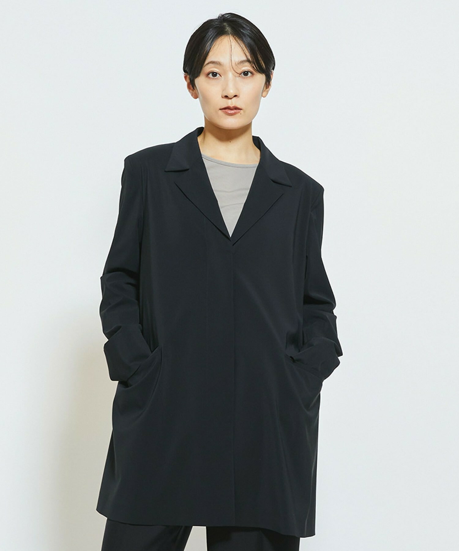 【MOGA Collection】MOGA Collection Cu/Pメランジロングジャケット 詳細画像 ブラック 1