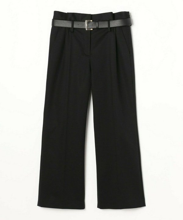 MOGA Collection ダブルクロスストレッチベルト付きパンツ 詳細画像 ブラック 2