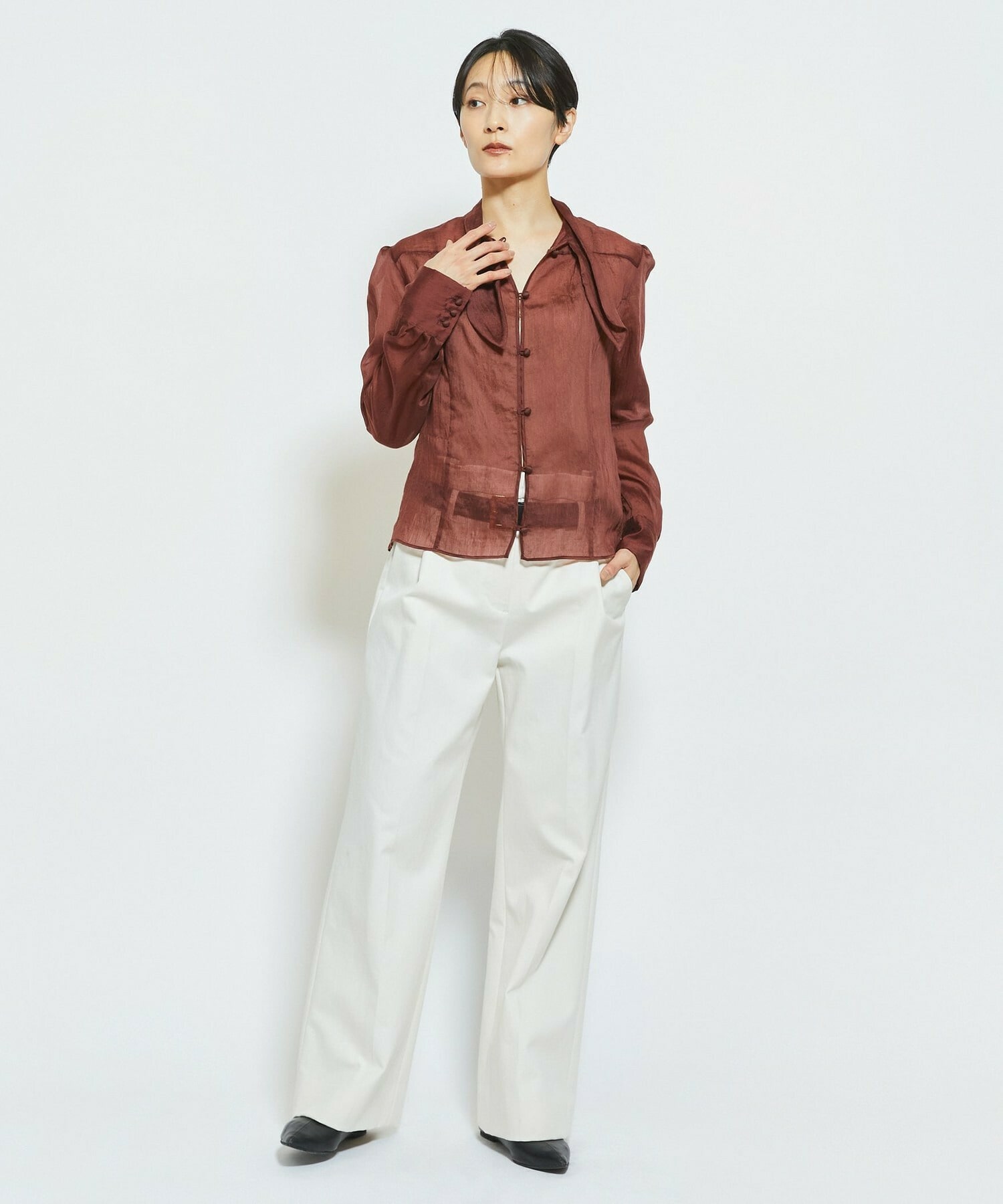 【MOGA Collection】MOGA Collection ダブルクロスストレッチベルト付きパンツ 詳細画像 ブラック 17