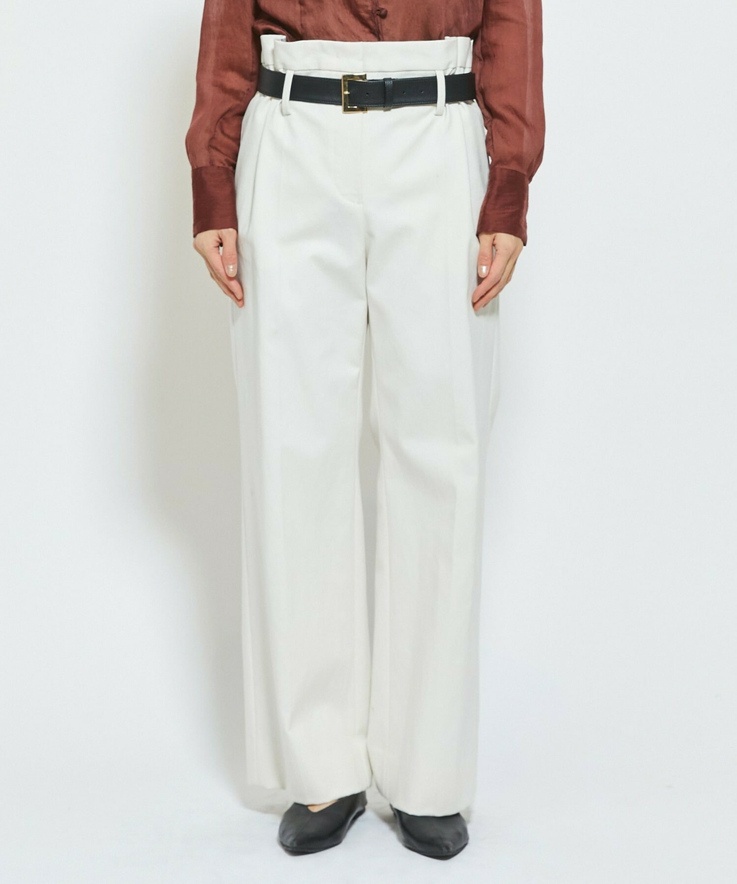 【MOGA Collection】MOGA Collection ダブルクロスストレッチベルト付きパンツ 詳細画像 ブラック 19
