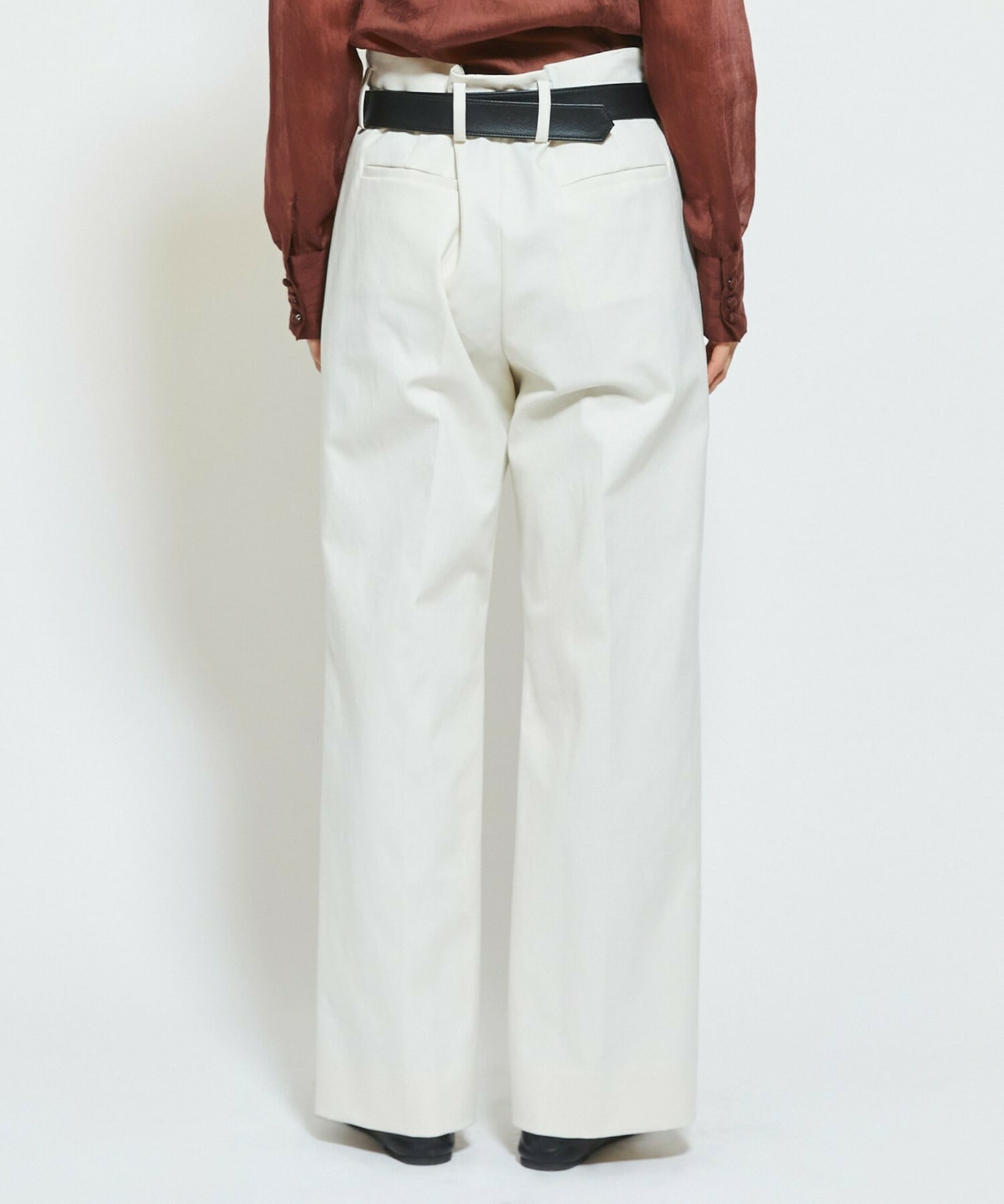【MOGA Collection】MOGA Collection ダブルクロスストレッチベルト付きパンツ 詳細画像 ブラック 22