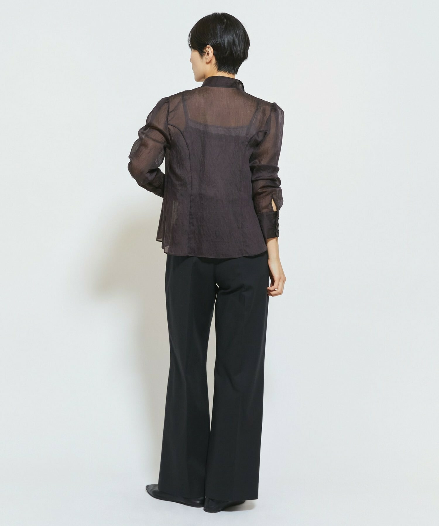【MOGA Collection】MOGA Collection ダブルクロスストレッチベルト付きパンツ 詳細画像 ブラック 6
