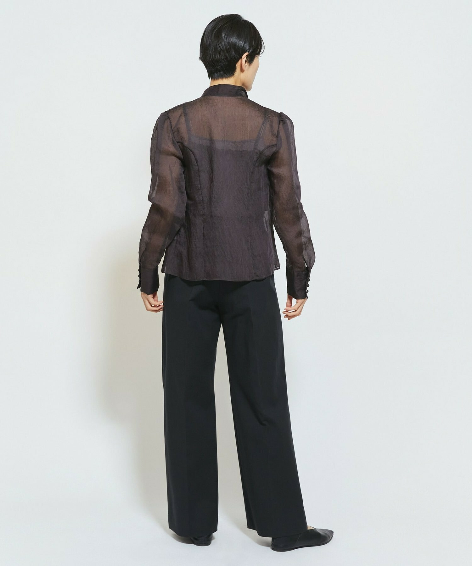 【MOGA Collection】MOGA Collection ダブルクロスストレッチベルト付きパンツ 詳細画像 ブラック 7