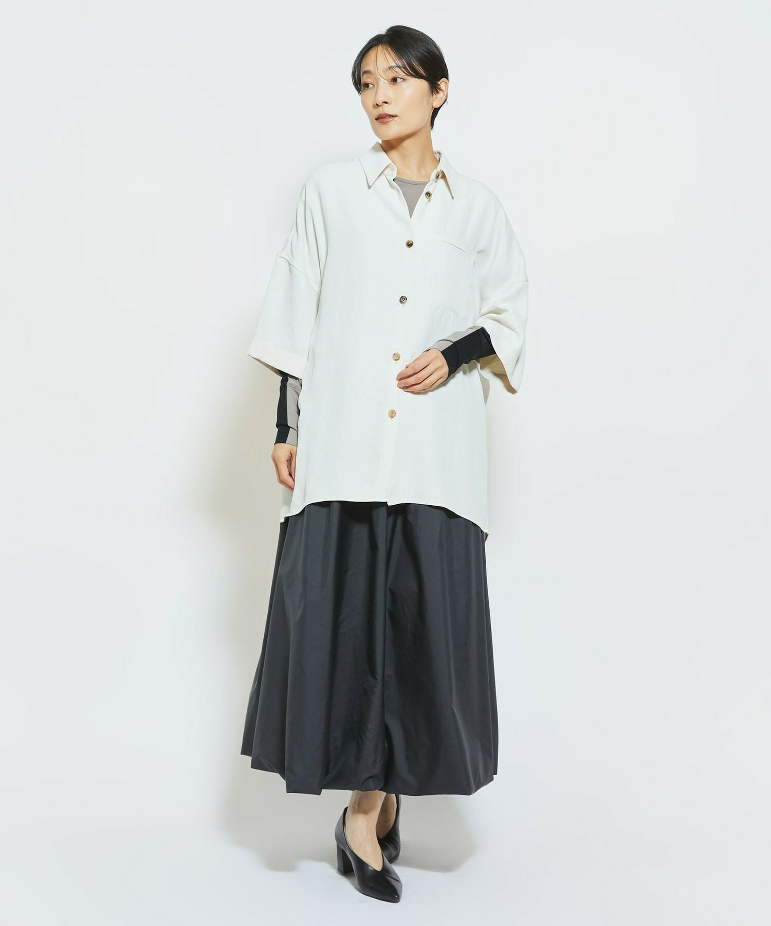 【MOGA Collection】MOGA Collection コンパクトポリバルーンスカート 詳細画像 ブラック 1