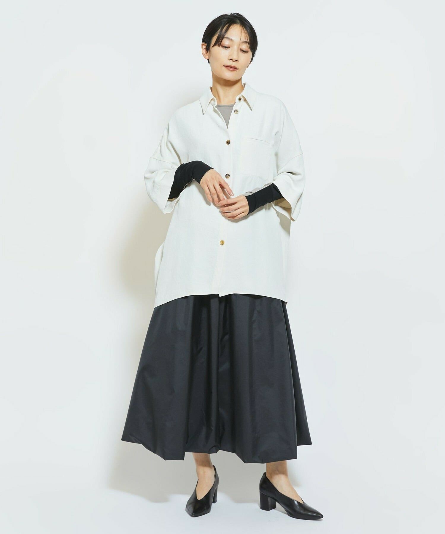 【MOGA Collection】MOGA Collection コンパクトポリバルーンスカート 詳細画像 ブラック 2