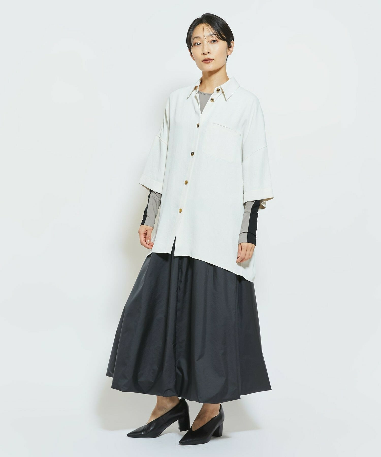 【MOGA Collection】MOGA Collection コンパクトポリバルーンスカート 詳細画像 ブラック 3