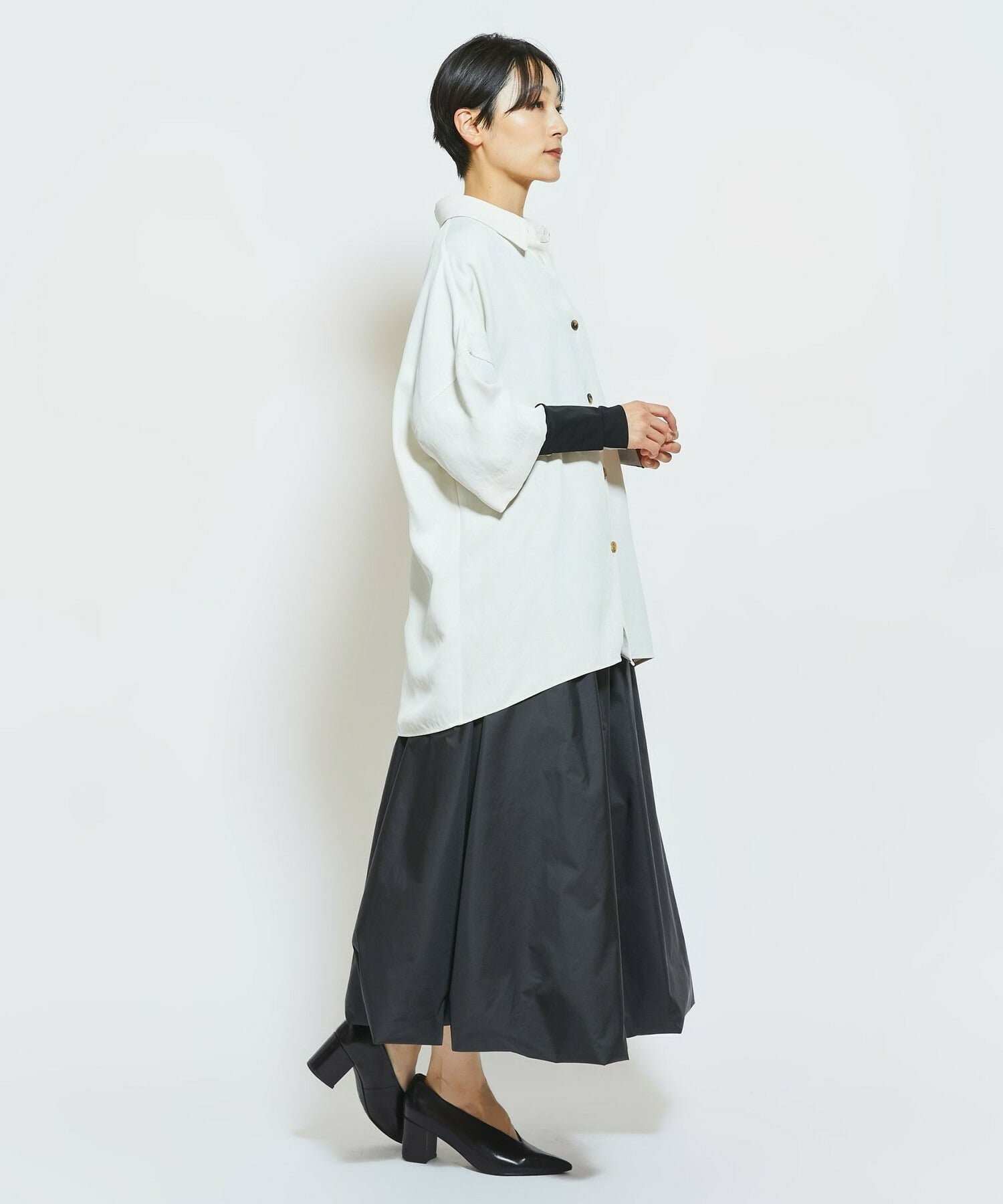 【MOGA Collection】MOGA Collection コンパクトポリバルーンスカート 詳細画像 ブラック 8