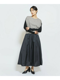 【MOGA Collection】MOGA Collection フレスカジャージードルマンスリーブカットソー 詳細画像 グレー&times;ブラック 1