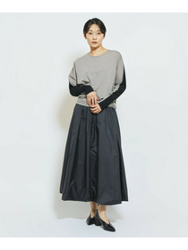 【MOGA Collection】MOGA Collection フレスカジャージードルマンスリーブカットソー 詳細画像 グレー&times;ブラック 2