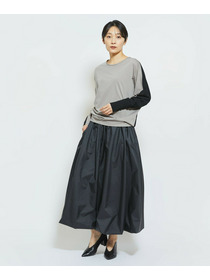 【MOGA Collection】MOGA Collection フレスカジャージードルマンスリーブカットソー 詳細画像 グレー&times;ブラック 6