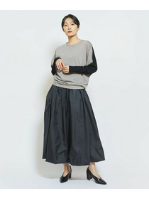 【MOGA Collection】MOGA Collection フレスカジャージードルマンスリーブカットソー 詳細画像 グレー&times;ブラック 7