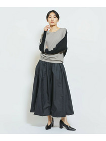 【MOGA Collection】MOGA Collection フレスカジャージードルマンスリーブカットソー 詳細画像 グレー&times;ブラック 8