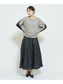 【MOGA Collection】MOGA Collection フレスカジャージードルマンスリーブカットソー 詳細画像 グレー&times;ブラック 9