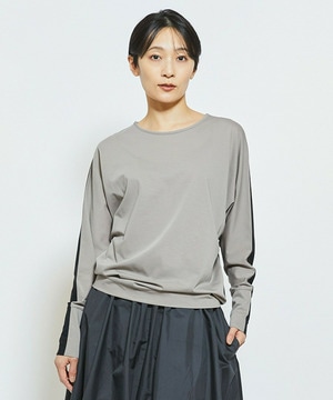 【MOGA Collection】MOGA Collection フレスカジャージードルマンスリーブカットソー 詳細画像 グレー&times;ブラック 1