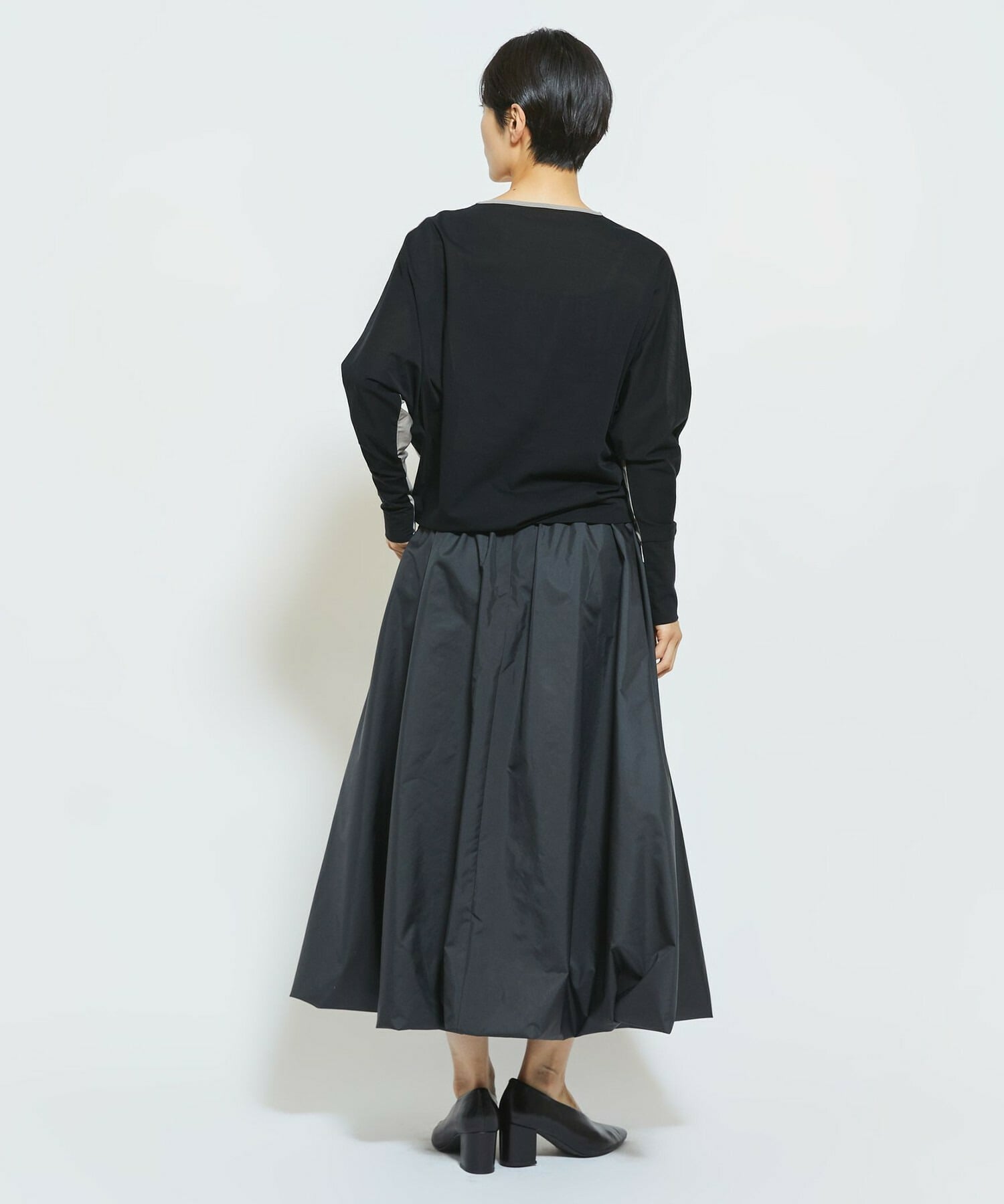 【MOGA Collection】MOGA Collection フレスカジャージードルマンスリーブカットソー 詳細画像 グレー&times;ブラック 14