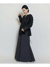 【MOGA】リボンテープジャガードブラウス 詳細画像 ブラック 1