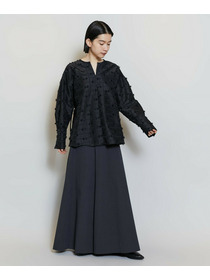 【MOGA】リボンテープジャガードブラウス 詳細画像 ブラック 3