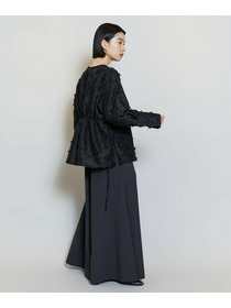 【MOGA】リボンテープジャガードブラウス 詳細画像 ブラック 5