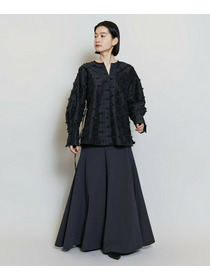 【MOGA】リボンテープジャガードブラウス 詳細画像 ブラック 9