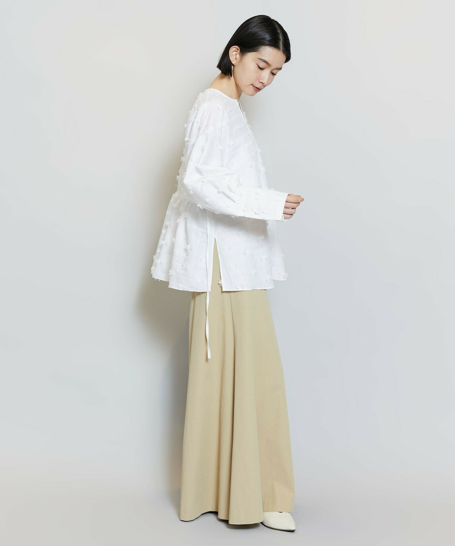 【MOGA】リボンテープジャガードブラウス 詳細画像 ブラック 14