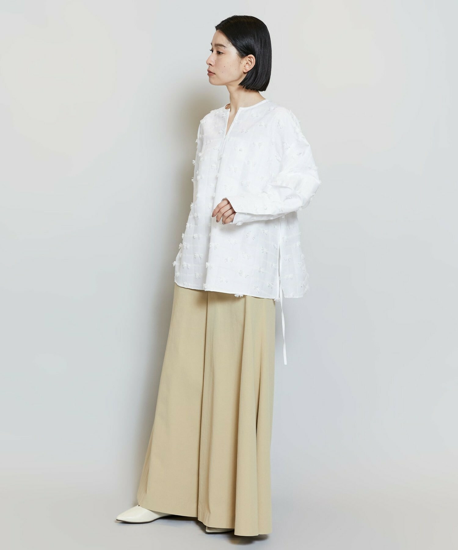 【MOGA】リボンテープジャガードブラウス 詳細画像 ブラック 18