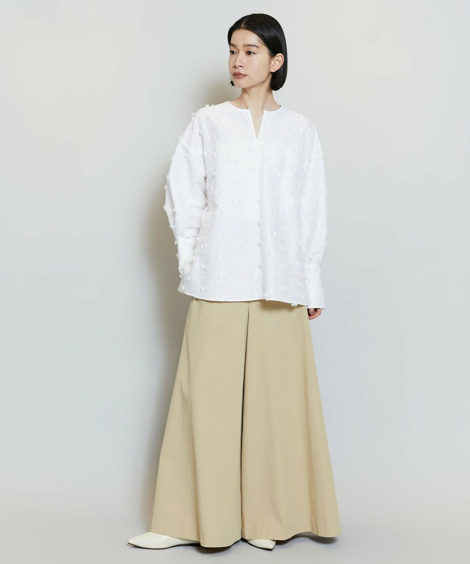 【MOGA】リボンテープジャガードブラウス 詳細画像 ブラック 19