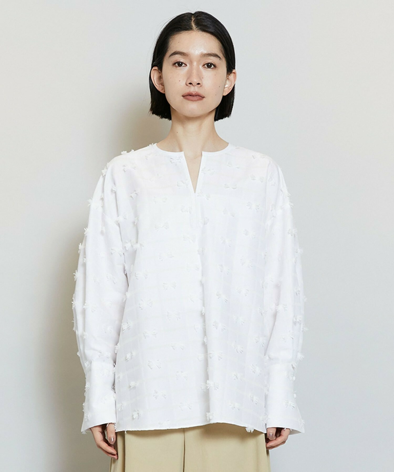 【MOGA】リボンテープジャガードブラウス 詳細画像 ブラック 20