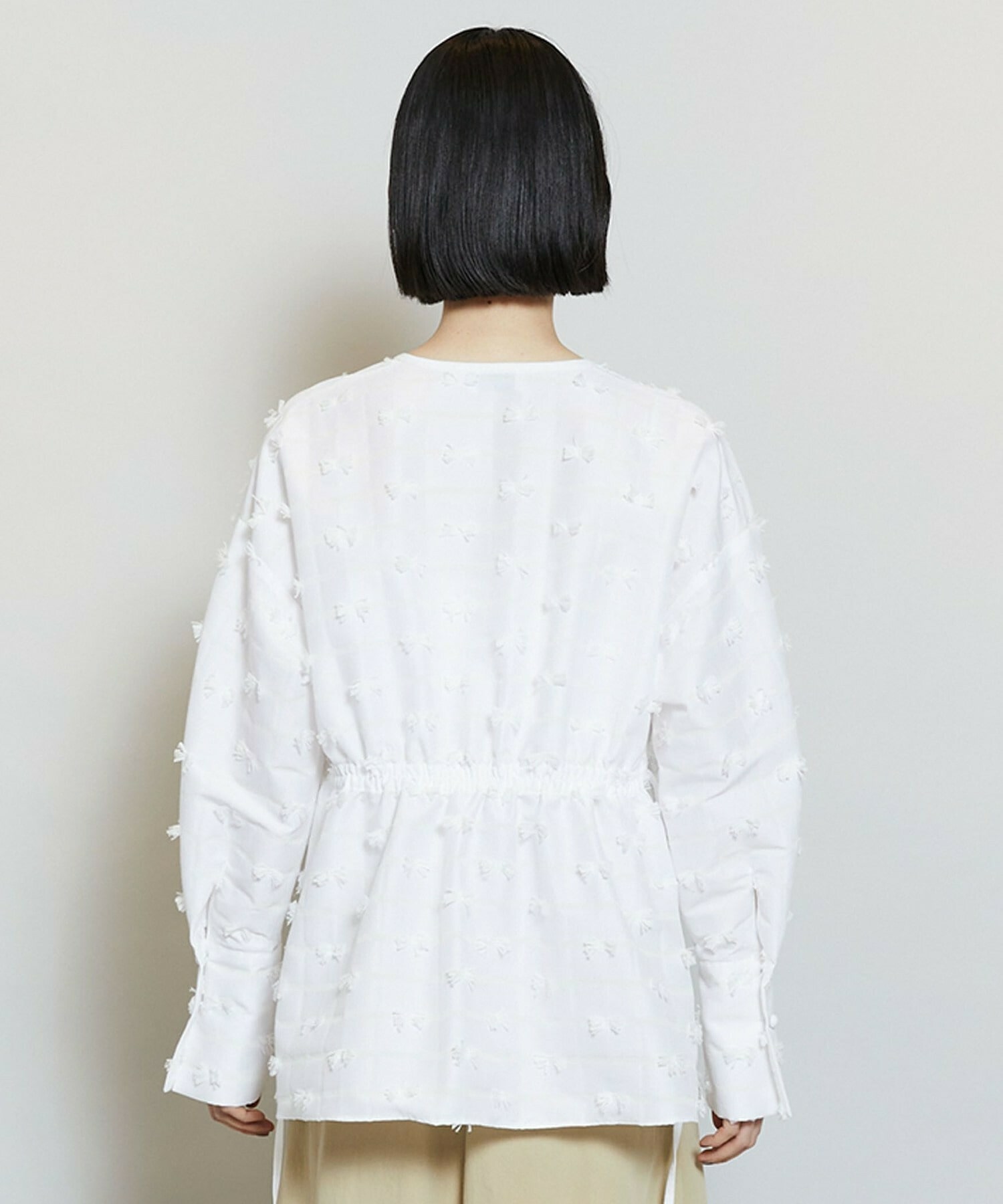 【MOGA】リボンテープジャガードブラウス 詳細画像 ブラック 22