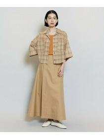 【MOGA】コットンシルクチェックシャツブラウス 詳細画像 オフホワイト 14