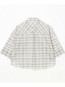 【MOGA】コットンシルクチェックシャツブラウス 詳細画像 オフホワイト 25