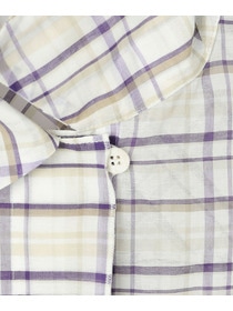 【MOGA】コットンシルクチェックシャツブラウス 詳細画像 オフホワイト 27