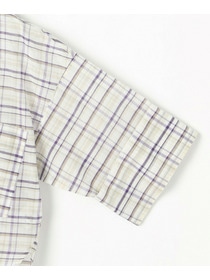 【MOGA】コットンシルクチェックシャツブラウス 詳細画像 オフホワイト 28