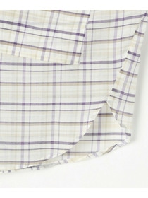 【MOGA】コットンシルクチェックシャツブラウス 詳細画像 オフホワイト 30