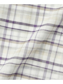 【MOGA】コットンシルクチェックシャツブラウス 詳細画像 オフホワイト 32