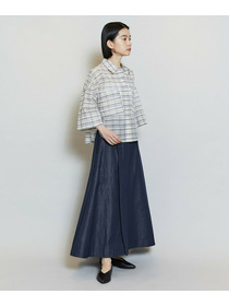 【MOGA】コットンシルクチェックシャツブラウス 詳細画像 オフホワイト 9