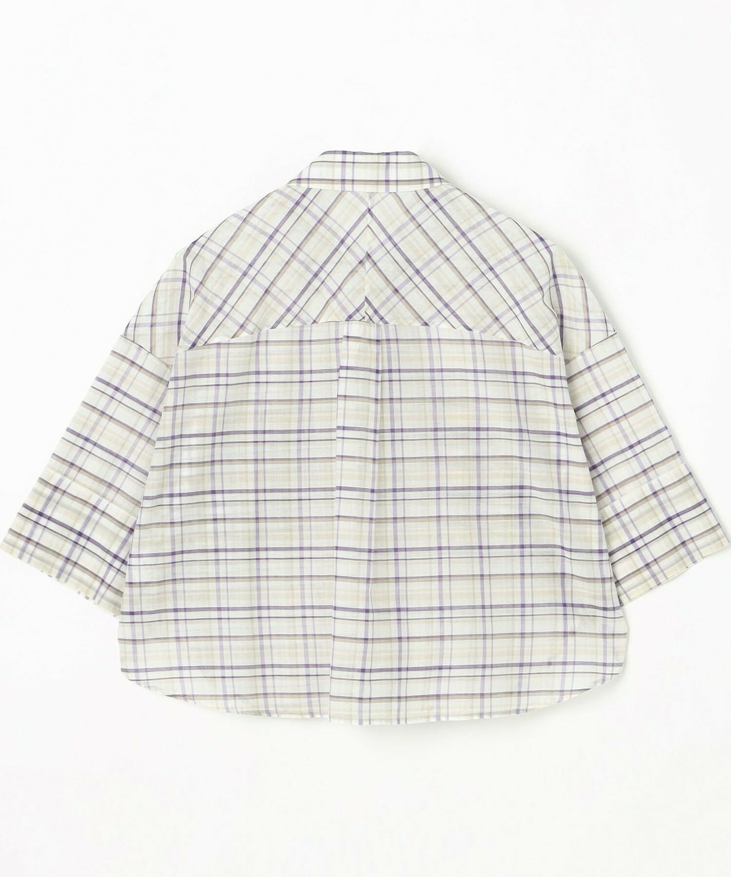 【MOGA】コットンシルクチェックシャツブラウス 詳細画像 オフホワイト 25