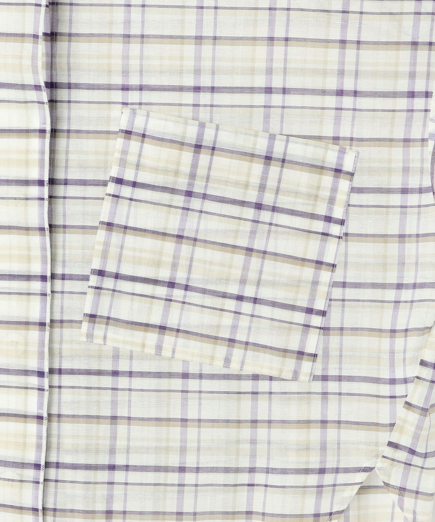 【MOGA】コットンシルクチェックシャツブラウス 詳細画像 オフホワイト 29