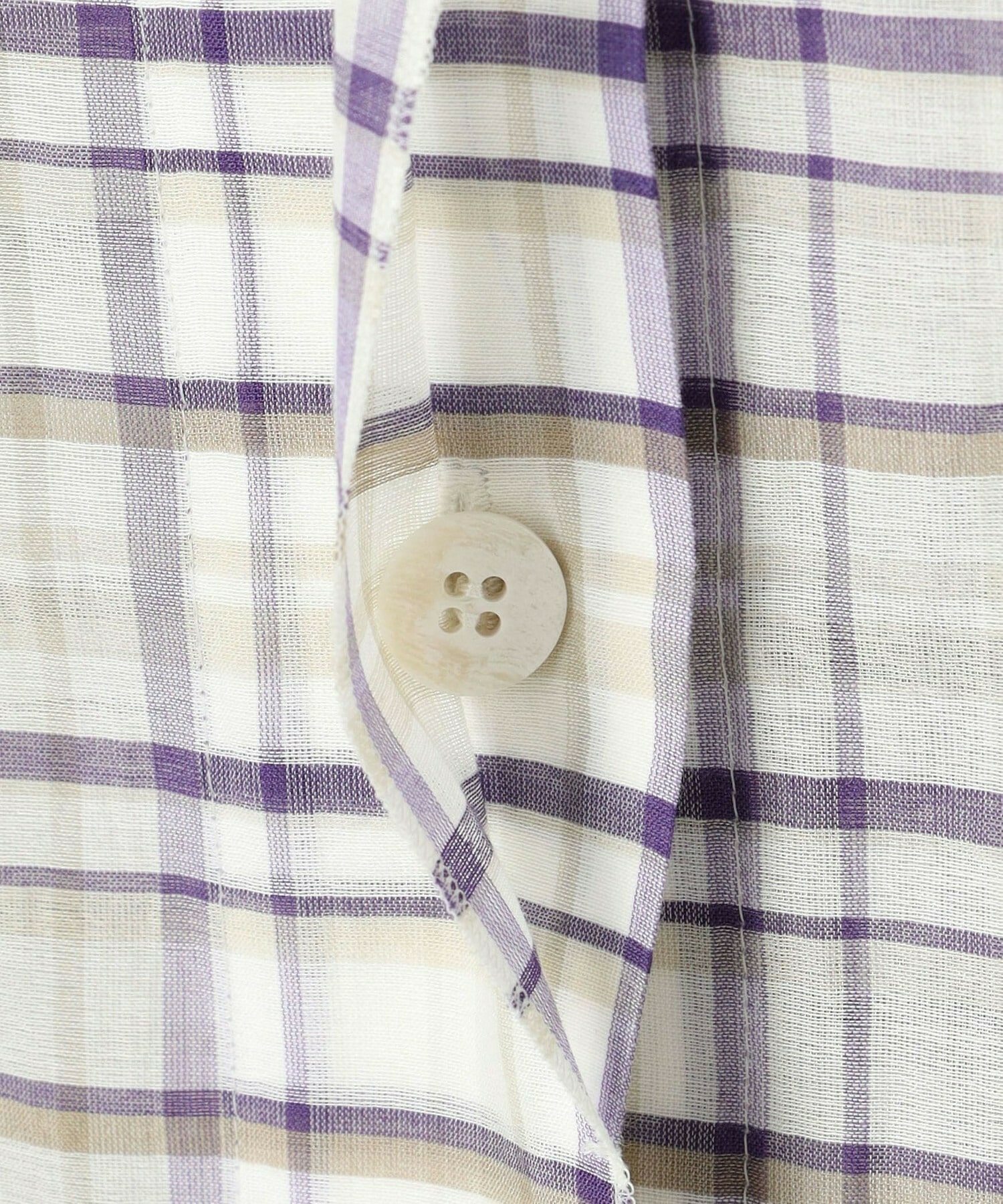 【MOGA】コットンシルクチェックシャツブラウス 詳細画像 オフホワイト 31