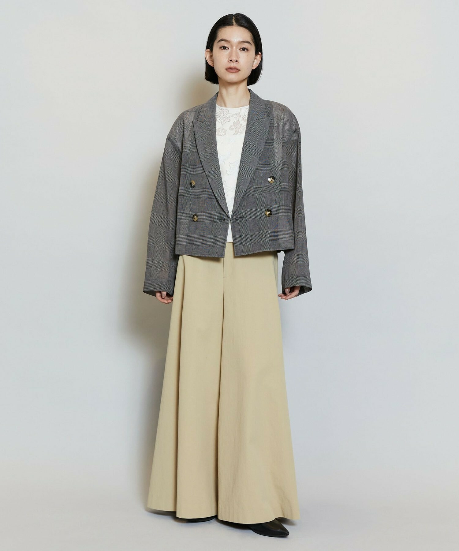 【MOGA】ハードボイルチェッククロップドジャケット 詳細画像 チェック 18