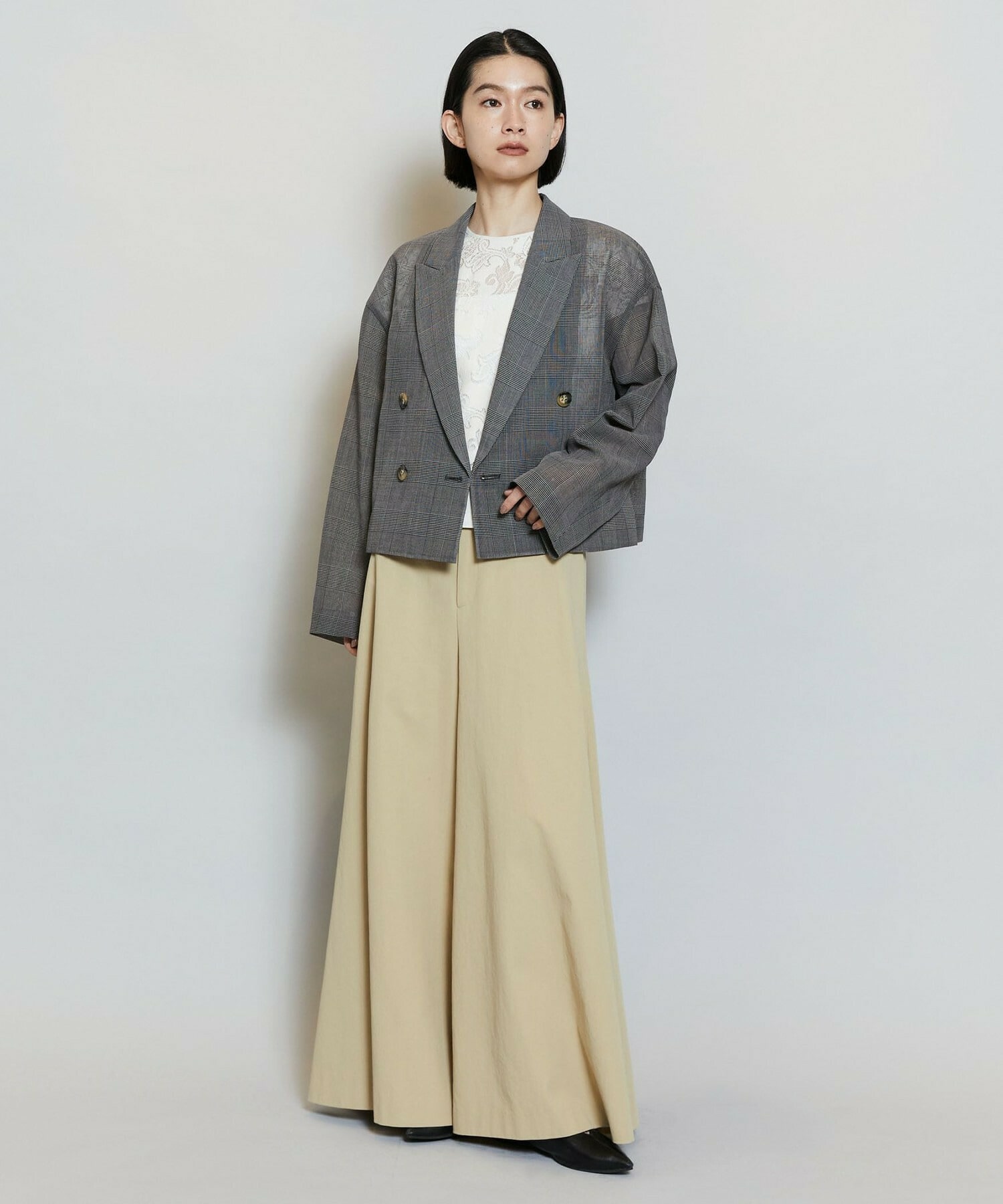 【MOGA】ハードボイルチェッククロップドジャケット 詳細画像 チェック 19