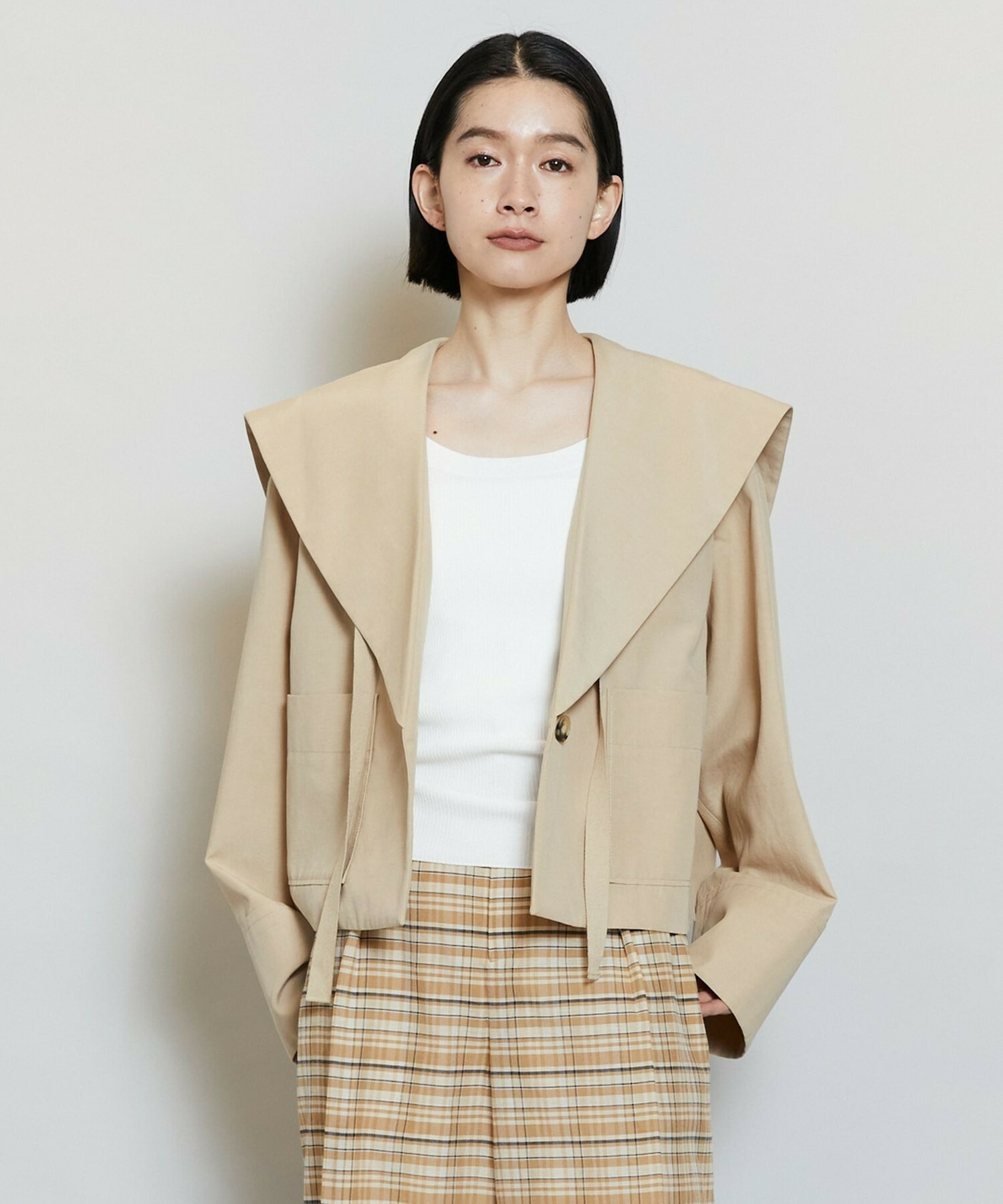 【MOGA】ライトグログランセーラージャケット 詳細画像 ベージュ 1