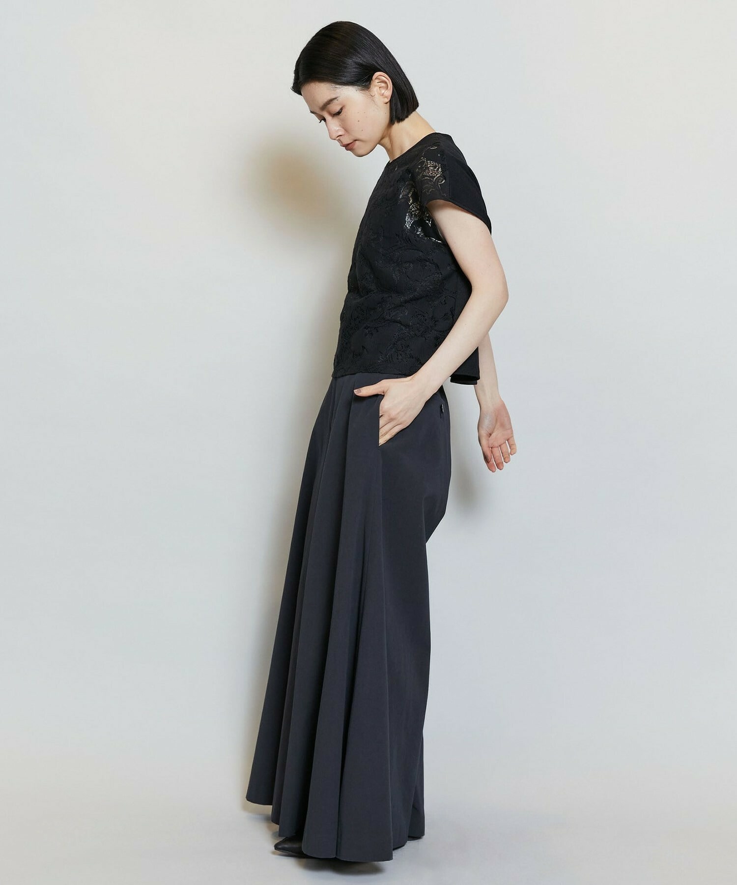 【MOGA】コンパクトツイルワイドフレアーパンツ 詳細画像 ベージュ 11