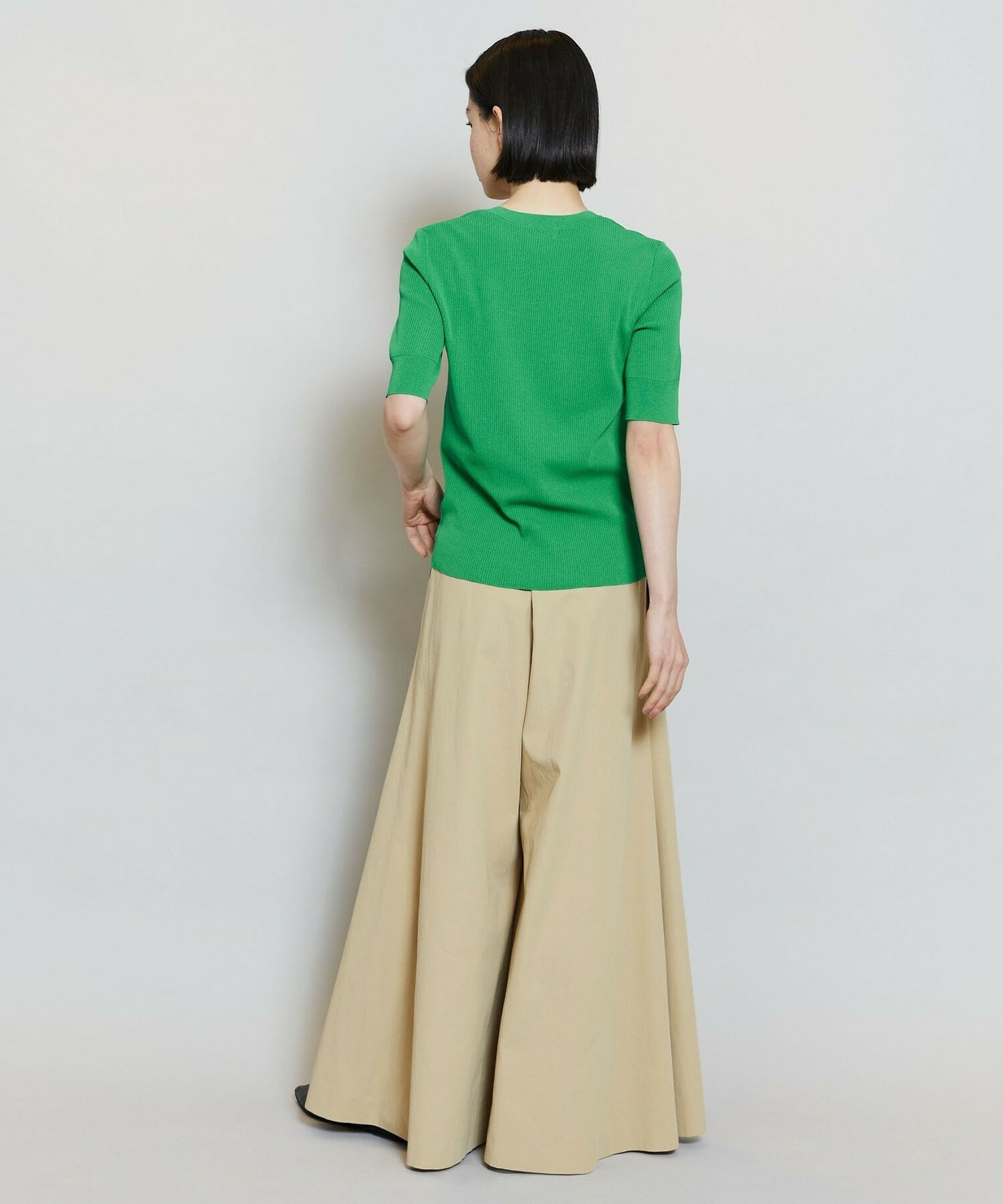 【MOGA】コンパクトツイルワイドフレアーパンツ 詳細画像 ベージュ 17