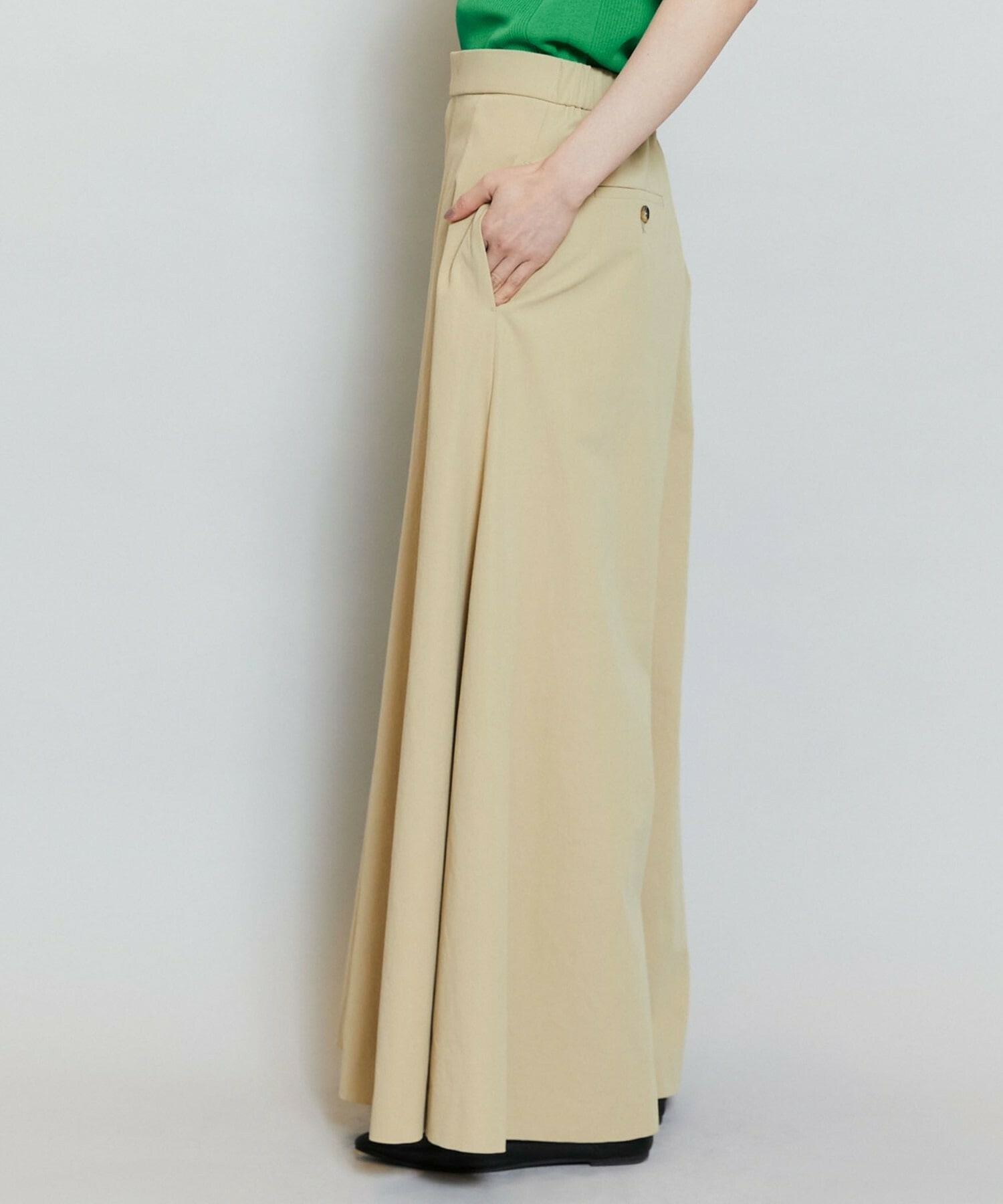 【MOGA】コンパクトツイルワイドフレアーパンツ 詳細画像 ベージュ 21