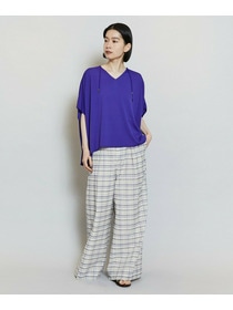 【MOGA】コットンシルクチェックセンタープレスワイドパンツ 詳細画像 オフホワイト 18