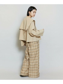 【MOGA】コットンシルクチェックセンタープレスワイドパンツ 詳細画像 オフホワイト 20