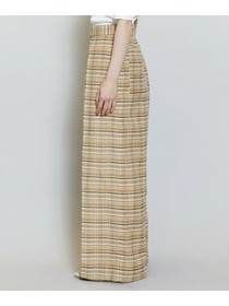 【MOGA】コットンシルクチェックセンタープレスワイドパンツ 詳細画像 オフホワイト 24