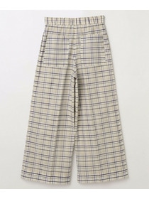 【MOGA】コットンシルクチェックセンタープレスワイドパンツ 詳細画像 オフホワイト 28